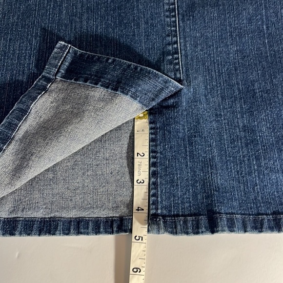 Denim Mini Petite Skirt Talbots Blue Jean Fitted Skirt Women’s 12p - Picture 6 of 11